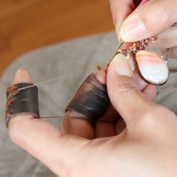 紫陽花の花吹雪ネックレス　　＜金属フリー紐＞　　 9枚目の画像