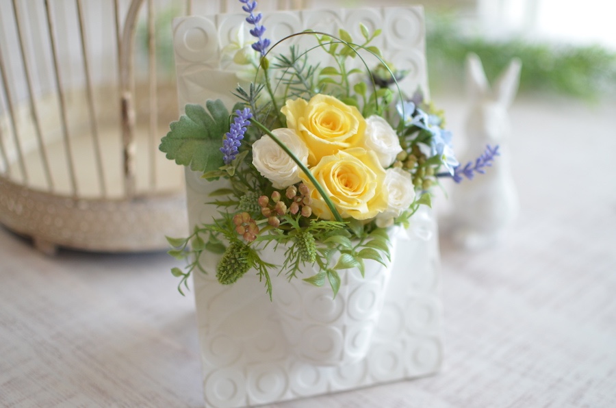 伝えたいメッセージ×プリザーブドフラワーアレンジ☆新築祝い、誕生日、敬老の贈りものに♪