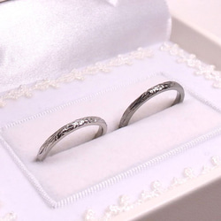 【New!!3カラー】 Hawaiian Jewelry 繊細 2mm ペアリング  マリッジリング 結婚指輪 名入れi 3枚目の画像