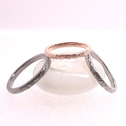 【New!!3カラー】 Hawaiian Jewelry 繊細 2mm ペアリング  マリッジリング 結婚指輪 名入れi 4枚目の画像