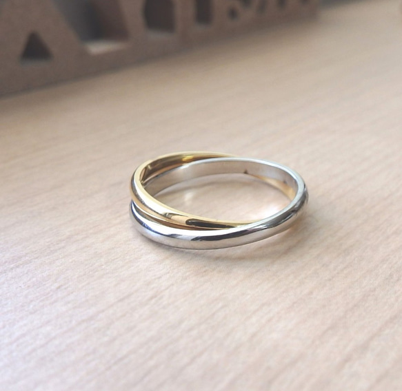 3色から選べる インフィニティリング  指輪 ステンレス316Ｌ 刻印 名入れ 対応　金属アレルギ－対応〈単品リング〉 3枚目の画像