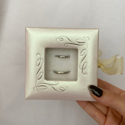 クリスマス限定セット『幸せを映すミラーリング』ケース付き 刻印 甲丸 マリッジリング 指輪 ペアリング ステンレス 5枚目の画像