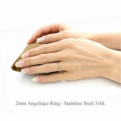 オリジナル刻印ができる リング　指輪　シンプル　2ミリ　細身　ステンレス　シングルリング 5枚目の画像