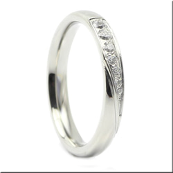 クリスタルウェーブ ペアリング マリッジリング 結婚指輪 ステンレス 名入れ 刻印〈2本ペア価格〉 5枚目の画像