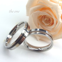 自然體配對結婚戒指戒指不銹鋼防過敏&lt;2對&gt; 第1張的照片