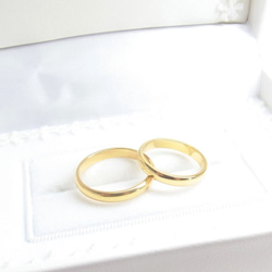 『幸運を呼ぶゴールドリング』ゴールド ペアリング マリッジリング 結婚指輪 ステンレス 名入れ 刻印 ギフト 5枚目の画像