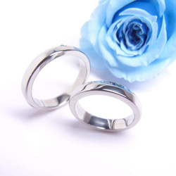 ** 送給親人的首飾 ** 配對結婚戒指 戒指 不銹鋼雕刻 &lt;2 對&gt; 第2張的照片