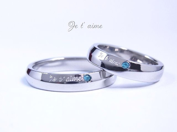 ** 送給親人的首飾 ** 配對結婚戒指 戒指 不銹鋼雕刻 &lt;2 對&gt; 第3張的照片
