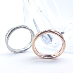 “配對形成兩個人的個性”夏威夷珠寶-戒指不銹鋼名字雕刻（2件套） 第4張的照片
