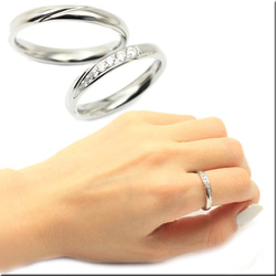 ウェーブ ラインが美しいエンゲージリング＊指輪 （1本価格）★金属アレルギ－対応 3枚目の画像