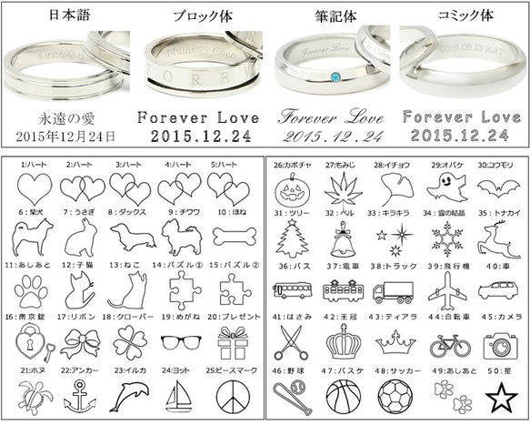 ◆ステンレスペアリング◆FOREVER「永遠を誓う指輪」（2本ペア価格）ネーム刻印無料♪ 3枚目の画像