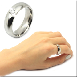 【送料無料】ブリリアントカット＆ハートシェイプＣＺダイヤ ペアリング マリッジリング 結婚指輪 （2本セット価格） 3枚目の画像