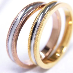 ♡ 預售玫瑰色 ♡ Spring Color Mill Grain Ring 戒指 （單品價格） 不銹鋼雕刻兼容 ♪ 第3張的照片