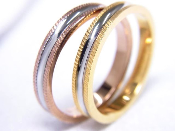 ♡ 預售玫瑰色 ♡ Spring Color Mill Grain Ring 戒指 （單品價格） 不銹鋼雕刻兼容 ♪ 第3張的照片