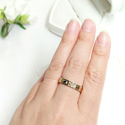 ♥新作♥先行販売 猫ひげリング 指輪 ピンクゴールド （単品価格）ネーム刻印対応 4枚目の画像