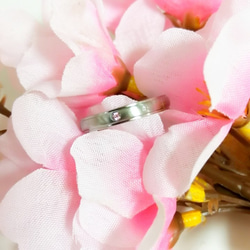 “一個櫻花”春天色戒指玫瑰金戒指不銹鋼櫻花圖案&lt;1個價格&gt; 第2張的照片