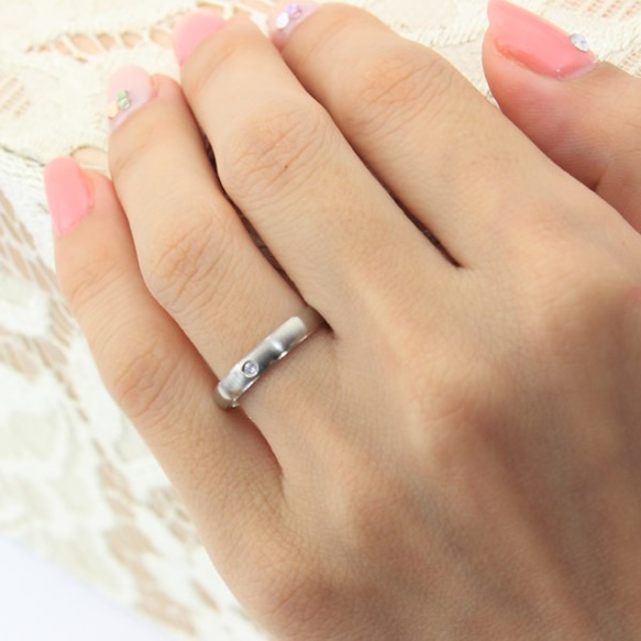 “一個櫻花”春天色戒指玫瑰金戒指不銹鋼櫻花圖案&lt;1個價格&gt; 第5張的照片