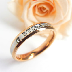 “特別週年紀念”永恆配對結婚戒指刻有生日石（2 對） 第4張的照片