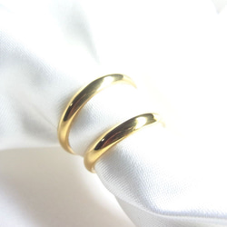 『幸運を呼ぶ輝き』オーバルリング 指輪 ステンレス 名入れ 刻印 ギフト 記念日 〈2本ペア価格〉 2枚目の画像