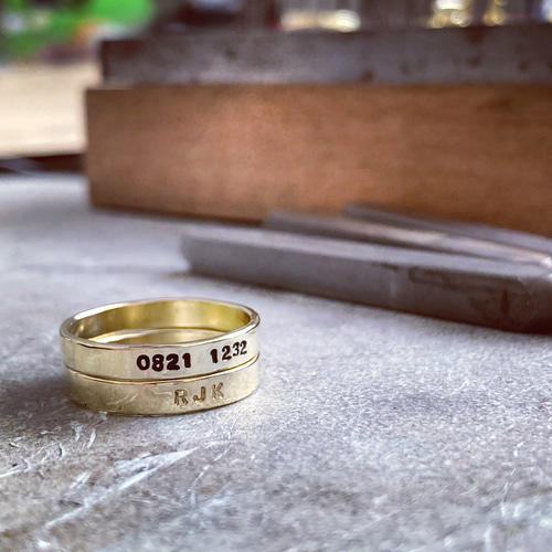 3mm幅 真鍮刻印リング 指輪・リング find me 通販 11881290｜Creema