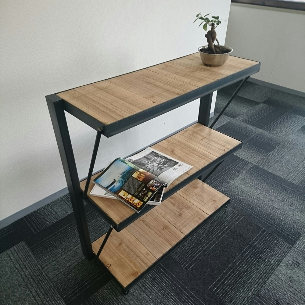 【アイアン＆ウッド】 シェルフラック  収納  ディスプレイ  店舗  マイホーム  シンプル