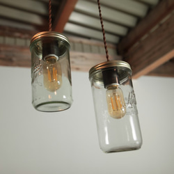 ペンダント照明　ガラス瓶　エジソン球  店舗  ガラス  マイホーム  ナチュラル 2枚目の画像