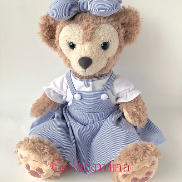 ダッフィーフレンズ ハンドメイド サロペット サロペットスカート オーダーページ シェリーメイSサイズ（43cm）サロペットスカート（ブルー