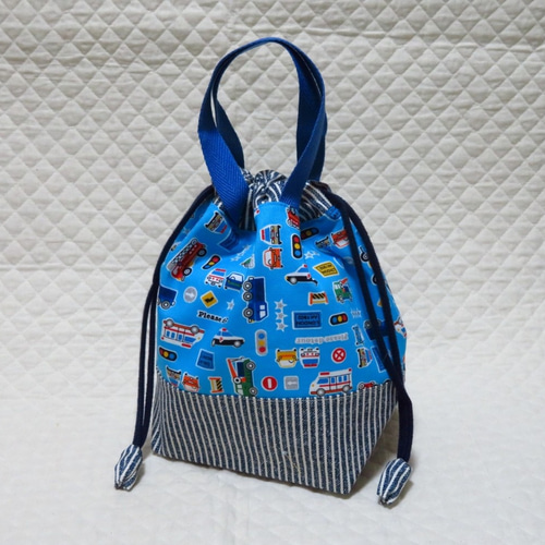 ♬16ねこチャンさま専用☆ハンドメイド☆お弁当袋・お着替え袋　はたらく車たち ♬16ねこチャンさま専用☆ハンドメイド☆お弁当袋・お着替え袋