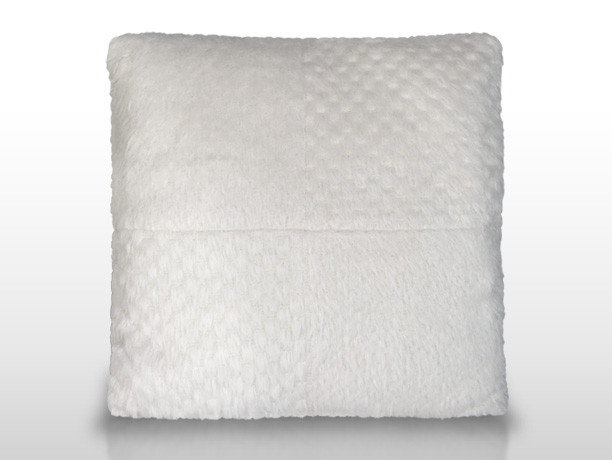 アルパカ シャギーブロック　クッションカバー 45×45cm ホワイト