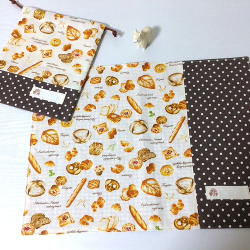 ￼E 　ランチマット　巾着 ≪ タイプをチョイス 2組作れるランチセット ≫お弁当ナフキン