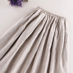s36（再販31）リネン100％　布たっぷり使った一年中着回し可能なスカート 2枚目の画像
