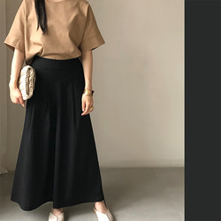送料０毎日履けるパンツ 麻混ワイドパンツオフィスにもおでかけにも◎リネンフレアパンツ【麻混ワイドパンツ】 2枚目の画像