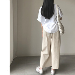 送料０毎日履けるパンツ 麻混ワイドパンツオフィスにもおでかけにも◎リネンフレアパンツ【麻混ワイドパンツ】 4枚目の画像