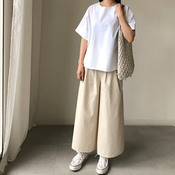 送料０毎日履けるパンツ 麻混ワイドパンツオフィスにもおでかけにも◎リネンフレアパンツ【麻混ワイドパンツ】 5枚目の画像