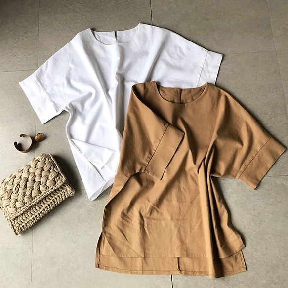 再販】サラッとリネンでオシャレ見え♪ドロップショルダー デザイン