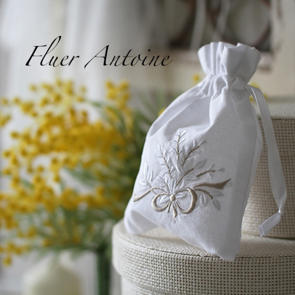 【席札　巾着】結婚式　ウェディング　コットン巾着　おしゃれ　ナチュラル 席札 巾着】結婚式 ウェディング コットン巾着 おしゃれ