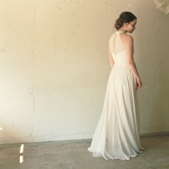 ブライダル ウエディングドレス スレンダー ホルターネックエンパイアドレス【ジゼルアメリカンスリーブドレス】 