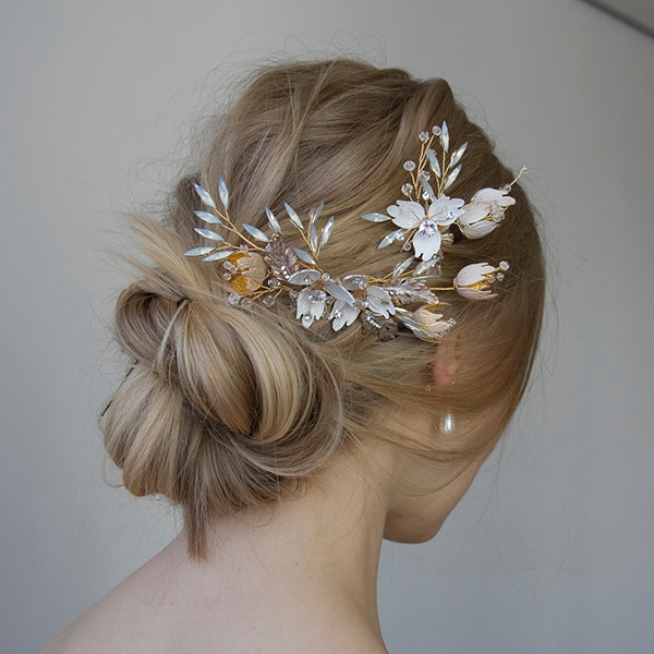 Ant新作 ブライダル ウエディングヘアアクセサリー ウェディングヘッドドレス wedding 【露草ヘッドアクセ】