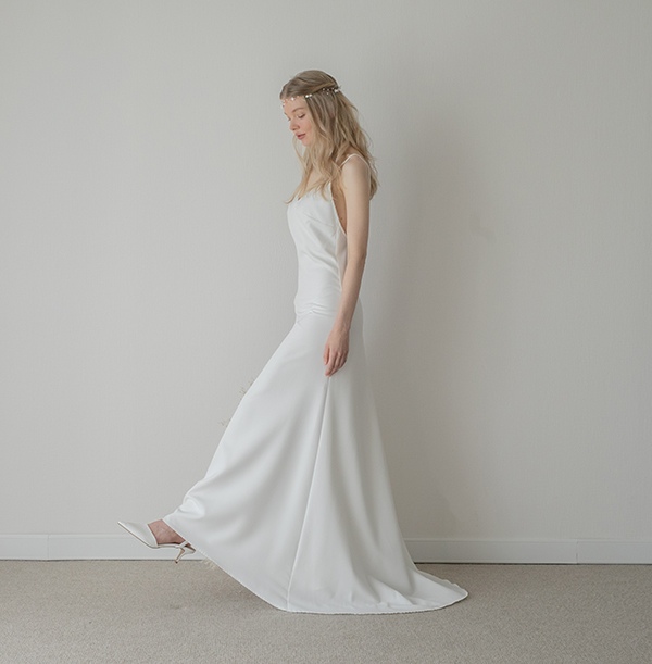 スパゲティストラップのキャミドレス スレンダーウエディングドレス  wedding dress【キャミソールドレス】