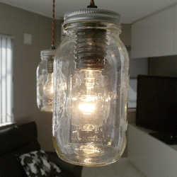 ペンダントライト　Maison Lamp（サイズM）メイソンジャー　LED対応　インテリア照明　モダン　レトロ 1枚目の画像