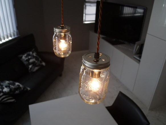 ペンダントライト　Maison Lamp（サイズS）メイソンジャー　LED対応　インテリア照明　モダン　レトロ 5枚目の画像