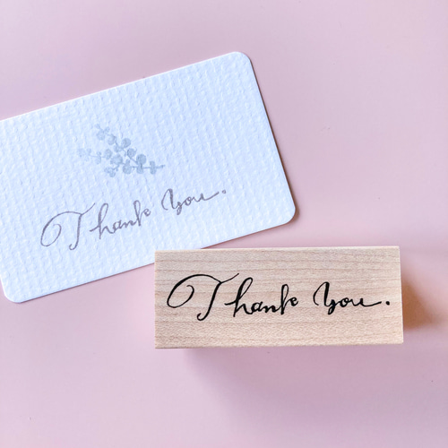組み合わせて楽しむ☆筆記体のThank you.【ラバースタンプ】 はんこ