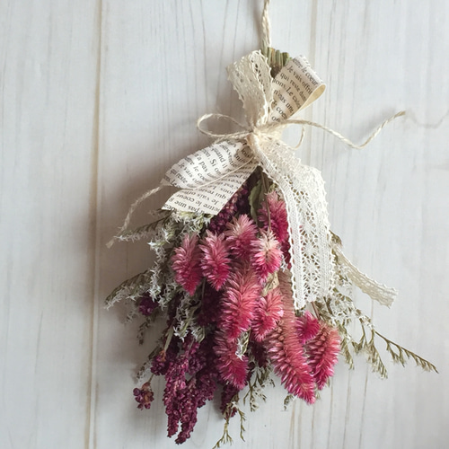 ＊ストロベリー　フェイクスワッグ ストロベリーキャンドルのスワッグ プリザーブドフラワー y-flowers