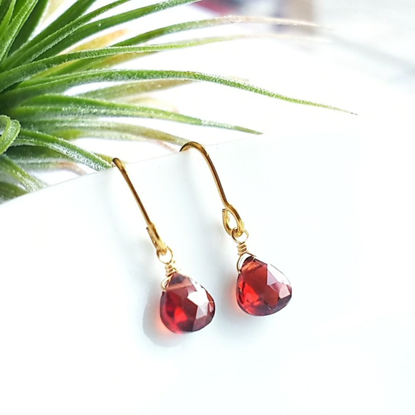 K14GF　ローズカット　ガーネット　ピアスチャーム　GA　チャーム K14GF ローズカット ガーネット ピアスチャーム GA チャーム ローズ