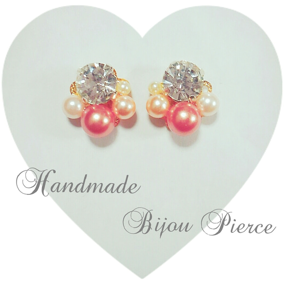 vol21♡ハンドメイド♡ビジューピアス 1枚目の画像