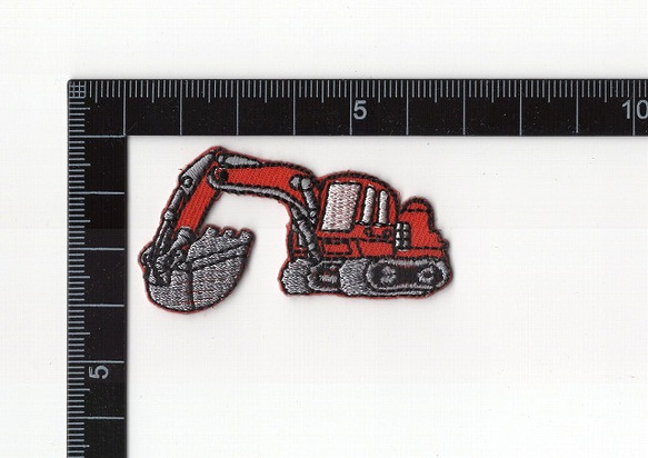 ワッペンＭ　ショベルカー　レッド 2枚目の画像