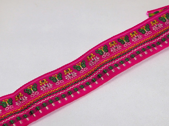 【送料無料】タイモン族　チロリアンテープ　28mm幅　50cm　ピンク 2枚目の画像