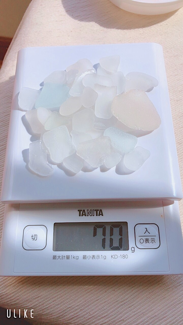 シーグラス✩.*˚ホワイト系70ｇ 1枚目の画像