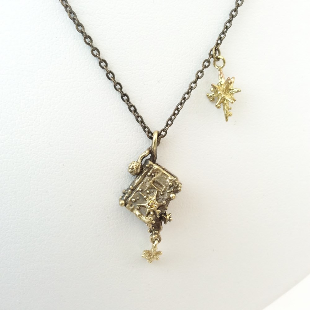 星の本ネックレス　真鍮×シトリン