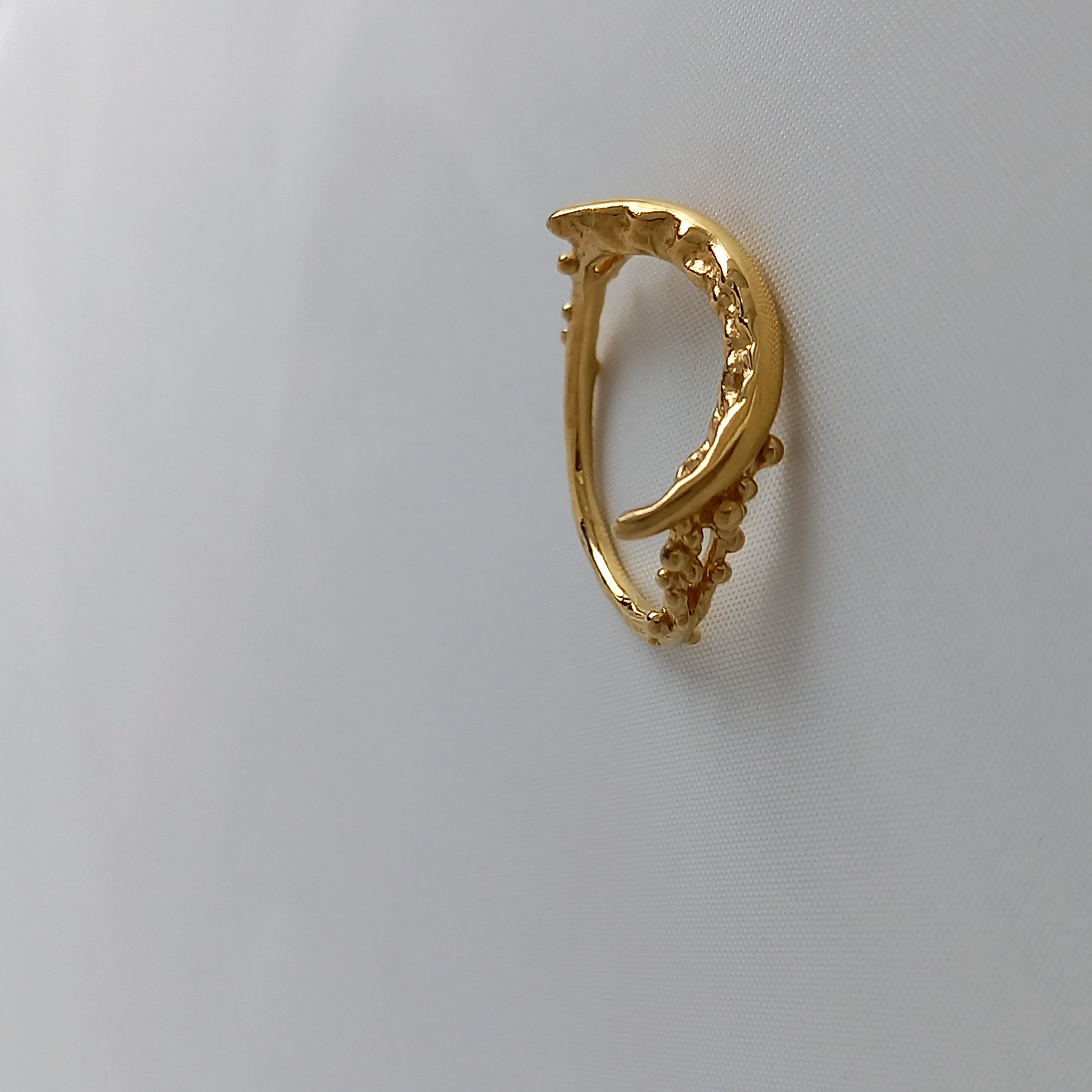 月の満ち欠け リング 　GOLD